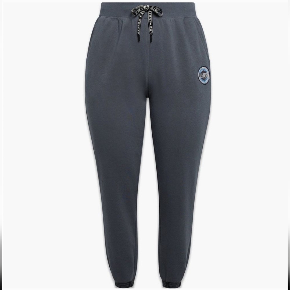 SAVAGE X FENTY GRAY ESSENTIAL HOLOGRAPHIC LOGO-TRIM SWEAT PANTS XXS NWT UNISEX